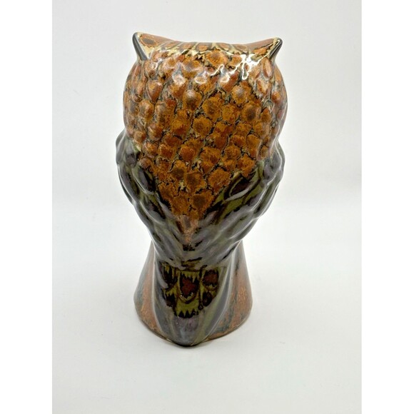 Vintage Owl Tonala Carlos Villanueva Mexican Pottery Folk Art Signed Figurine - Picture 2 of 9